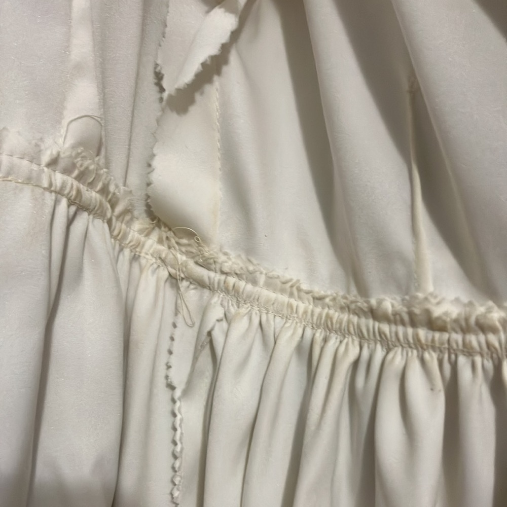 Vintage Handmade 1970s Edwardian Style Wedding Dress with Lace Bow - Picture 15 of 16